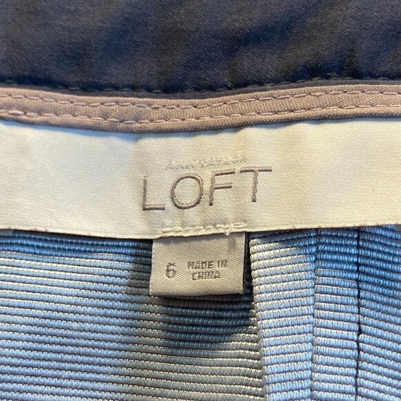 Loft SZ 6 Abstract print chocolate & lilac pencil skirt classic artsy essential - Picture 4 of 6